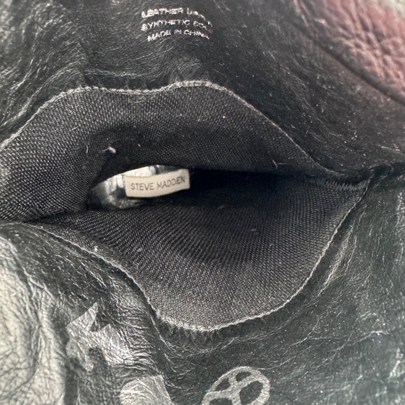 Steve Madden Women's Black Leather Slouchy/Ruched Mid-Calf Heel Boots - Size 5.5 - Picture 11 of 15